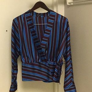 NWT, great striped silk like top